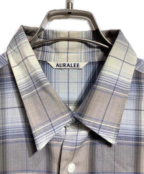 AURALEE（オーラリー）AURALEE (オーラリー) SUPER LIGHT WOOL CHECK SHIRT/スーパーライトウールチェックシャツ ブルー×グレー サイズ:5の古着・服飾アイテム