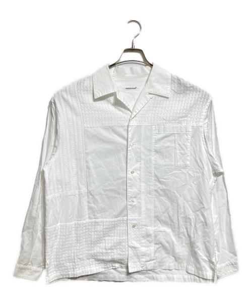 UNDERCOVER（アンダーカバー）UNDERCOVER (アンダーカバー) 切替オープンカラーシャツ/Panelled Open-Collar Shirt ホワイト サイズ:2の古着・服飾アイテム