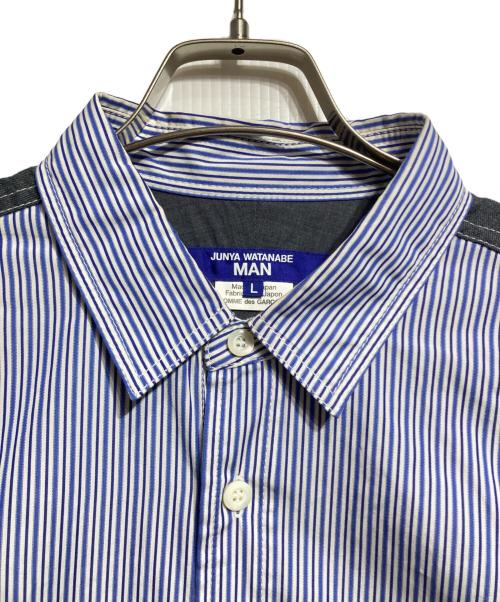 COMME des GARCONS JUNYA WATANABE MAN（コム デ ギャルソン ジュンヤ ワタナベ マン）COMME des GARCONS JUNYA WATANABE MAN (コム デ ギャルソン ジュンヤ ワタナベ マン) Patchwork Shirt/パッチワークシャツ ブルー サイズ:Lの古着・服飾アイテム