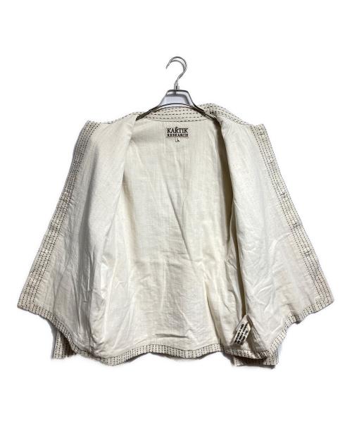 KARTIK RESEARCH（カーティックリサーチ）KARTIK RESEARCH (カーティックリサーチ) Kantha Cropped Jacket/カンタ・クロップド・ジャケット ホワイト サイズ:Lの古着・服飾アイテム