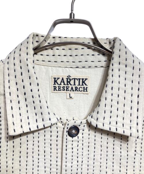 KARTIK RESEARCH（カーティックリサーチ）KARTIK RESEARCH (カーティックリサーチ) Kantha Cropped Jacket/カンタ・クロップド・ジャケット ホワイト サイズ:Lの古着・服飾アイテム