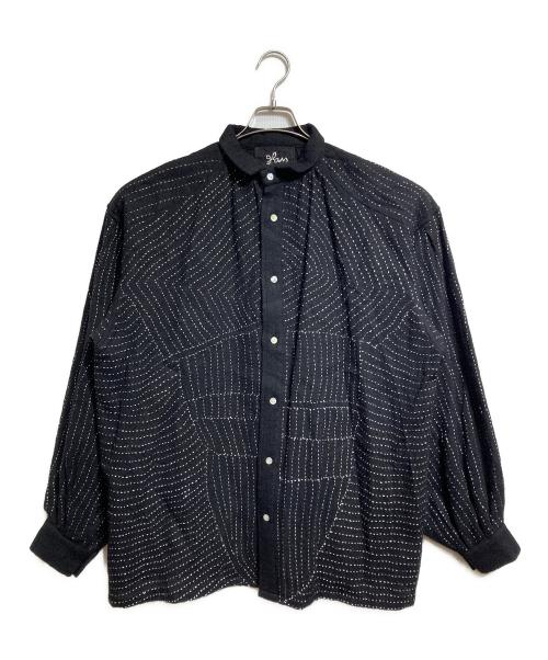 GLASS CYPRESS（グラス・サイプレス）GLASS CYPRESS (グラス・サイプレス) エンブロイダリー シャツ/Embroidered shirt ブラック サイズ:Lの古着・服飾アイテム