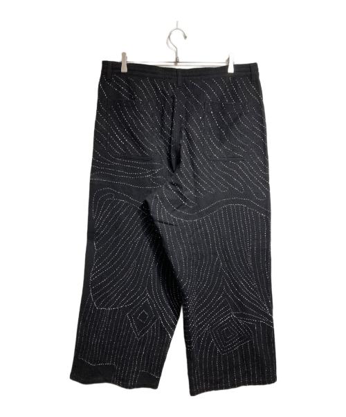 GLASS CYPRESS（グラス・サイプレス）GLASS CYPRESS (グラス・サイプレス) embroidered trousers/刺繍入りトラウザーズ ブラック サイズ:34の古着・服飾アイテム