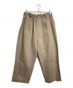 nonnotteノノット）の古着「Draping Elastic Wide Trousers TypeA/ドローピングエラスティックワイドパンツ」｜ベージュ