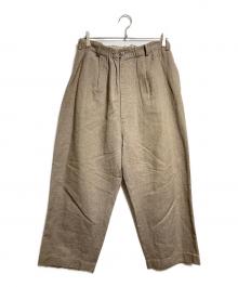 nonnotte（ノノット）の古着「Draping Elastic Wide Trousers TypeA/ドローピングエラスティックワイドパンツ」｜ベージュ