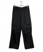 MATSUFUJIマツフジ）の古着「Water-repellent Wool Wide Cargo Trousers/撥水ウール ワイドカーゴパンツ」｜ブラック