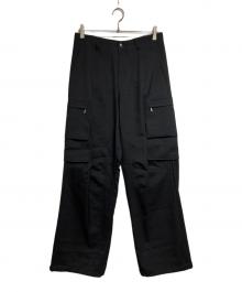 MATSUFUJI（マツフジ）の古着「Water-repellent Wool Wide Cargo Trousers/撥水ウール ワイドカーゴパンツ」｜ブラック