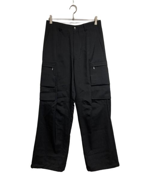 MATSUFUJI（マツフジ）MATSUFUJI (マツフジ) Water-repellent Wool Wide Cargo Trousers/撥水ウール ワイドカーゴパンツ ブラック サイズ:3の古着・服飾アイテム