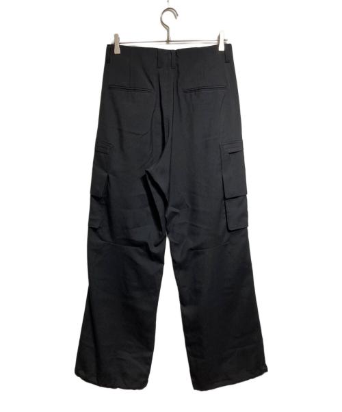 MATSUFUJI（マツフジ）MATSUFUJI (マツフジ) Water-repellent Wool Wide Cargo Trousers/撥水ウール ワイドカーゴパンツ ブラック サイズ:3の古着・服飾アイテム