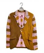 COMME des GARCONS HOMME PLUSコムデギャルソンオムプリュス）の古着「ボーダーテーラードジャケット/Striped tailored jacket」｜ブラウン