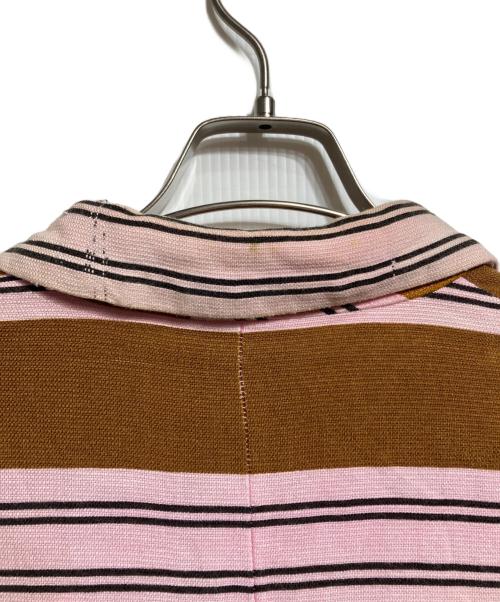 COMME des GARCONS HOMME PLUS（コムデギャルソンオムプリュス）COMME des GARCONS HOMME PLUS (コムデギャルソンオムプリュス) ボーダーテーラードジャケット/Striped tailored jacket ブラウン サイズ:Mの古着・服飾アイテム