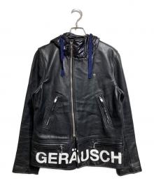 UNDERCOVERISM（アンダーカバーイズム）の古着「フード付レザージャケット/Hooded leather jacket」｜ブラック