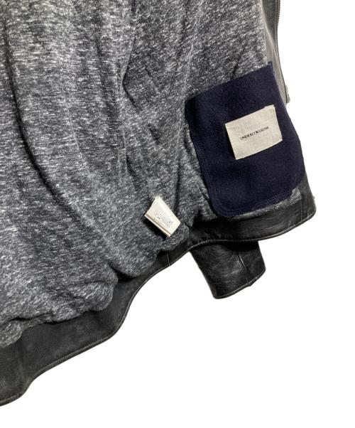 UNDERCOVERISM（アンダーカバーイズム）UNDERCOVERISM (アンダーカバーイズム) フード付レザージャケット/Hooded leather jacket ブラック サイズ:2の古着・服飾アイテム