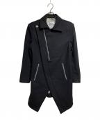 Vivienne Westwood manヴィヴィアン ウェストウッド マン）の古着「変形ライダースウールコート/Asymmetric Wool Biker Coat」｜ブラック