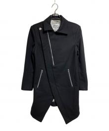 Vivienne Westwood man（ヴィヴィアン ウェストウッド マン）の古着「変形ライダースウールコート/Asymmetric Wool Biker Coat」｜ブラック