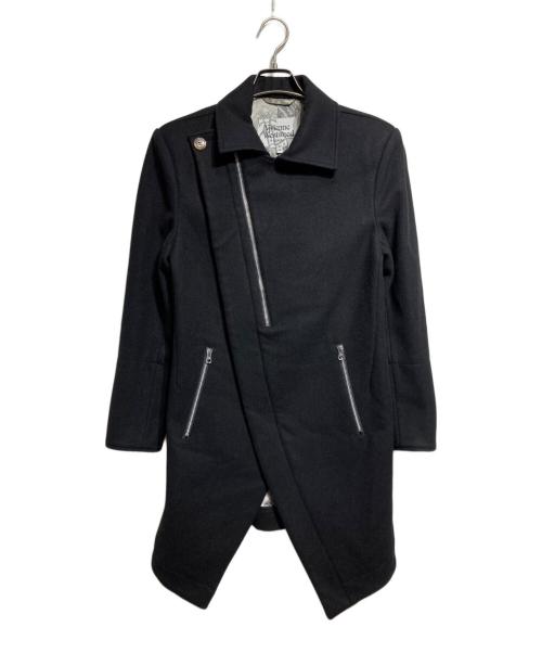 Vivienne Westwood man（ヴィヴィアン ウェストウッド マン）Vivienne Westwood man (ヴィヴィアン ウェストウッド マン) 変形ライダースウールコート/Asymmetric Wool Biker Coat ブラック サイズ:44の古着・服飾アイテム
