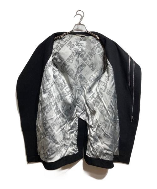 Vivienne Westwood man（ヴィヴィアン ウェストウッド マン）Vivienne Westwood man (ヴィヴィアン ウェストウッド マン) 変形ライダースウールコート/Asymmetric Wool Biker Coat ブラック サイズ:44の古着・服飾アイテム