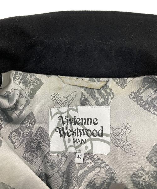 Vivienne Westwood man（ヴィヴィアン ウェストウッド マン）Vivienne Westwood man (ヴィヴィアン ウェストウッド マン) 変形ライダースウールコート/Asymmetric Wool Biker Coat ブラック サイズ:44の古着・服飾アイテム