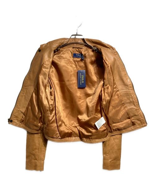 POLO RALPH LAUREN（ポロ・ラルフローレン）POLO RALPH LAUREN (ポロ・ラルフローレン) ラムスキンレザージャケット/Lambskin leather jacket ベージュ サイズ:XSの古着・服飾アイテム