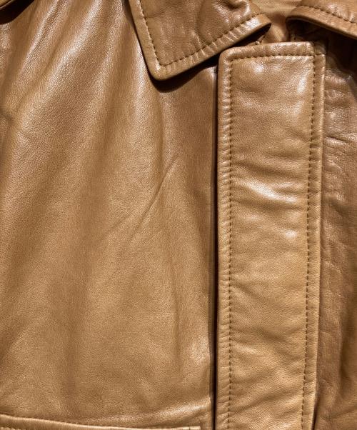 POLO RALPH LAUREN（ポロ・ラルフローレン）POLO RALPH LAUREN (ポロ・ラルフローレン) ラムスキンレザージャケット/Lambskin leather jacket ベージュ サイズ:XSの古着・服飾アイテム