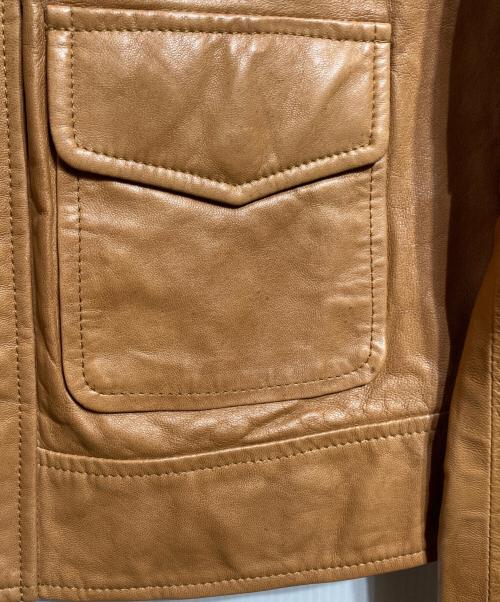 POLO RALPH LAUREN（ポロ・ラルフローレン）POLO RALPH LAUREN (ポロ・ラルフローレン) ラムスキンレザージャケット/Lambskin leather jacket ベージュ サイズ:XSの古着・服飾アイテム