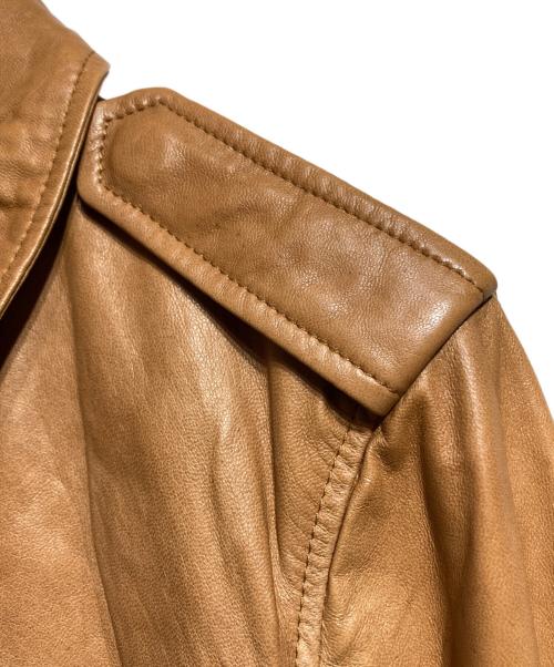 POLO RALPH LAUREN（ポロ・ラルフローレン）POLO RALPH LAUREN (ポロ・ラルフローレン) ラムスキンレザージャケット/Lambskin leather jacket ベージュ サイズ:XSの古着・服飾アイテム