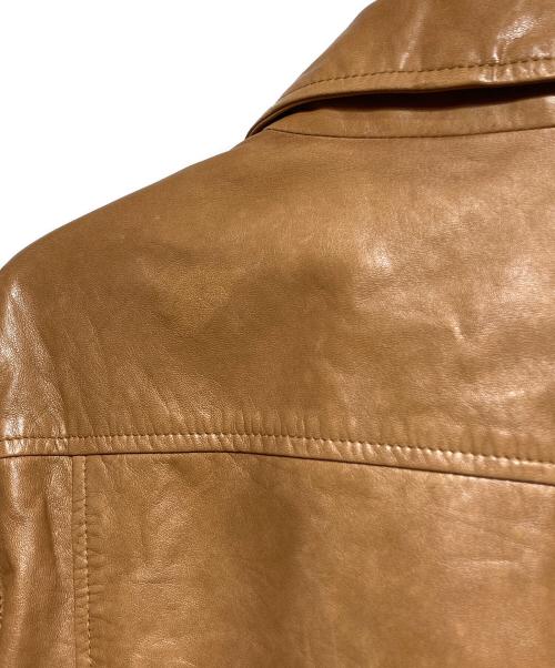 POLO RALPH LAUREN（ポロ・ラルフローレン）POLO RALPH LAUREN (ポロ・ラルフローレン) ラムスキンレザージャケット/Lambskin leather jacket ベージュ サイズ:XSの古着・服飾アイテム