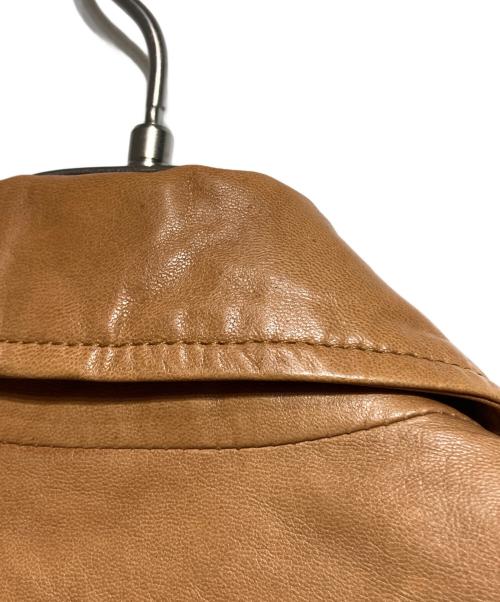 POLO RALPH LAUREN（ポロ・ラルフローレン）POLO RALPH LAUREN (ポロ・ラルフローレン) ラムスキンレザージャケット/Lambskin leather jacket ベージュ サイズ:XSの古着・服飾アイテム