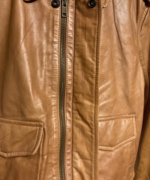 POLO RALPH LAUREN（ポロ・ラルフローレン）POLO RALPH LAUREN (ポロ・ラルフローレン) ラムスキンレザージャケット/Lambskin leather jacket ベージュ サイズ:XSの古着・服飾アイテム