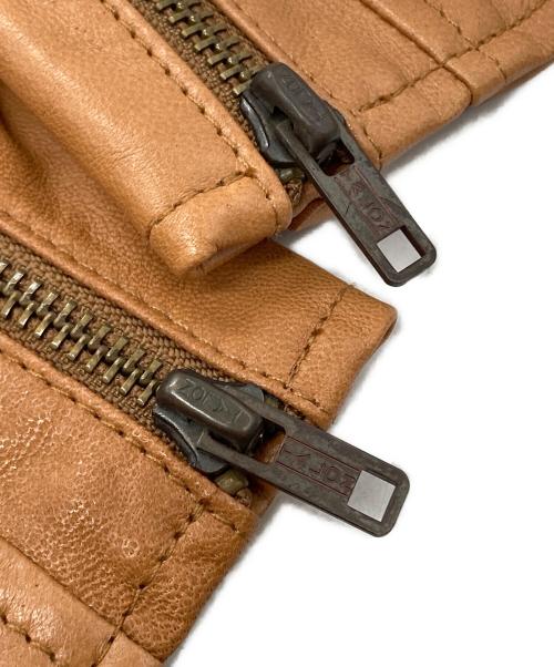 POLO RALPH LAUREN（ポロ・ラルフローレン）POLO RALPH LAUREN (ポロ・ラルフローレン) ラムスキンレザージャケット/Lambskin leather jacket ベージュ サイズ:XSの古着・服飾アイテム