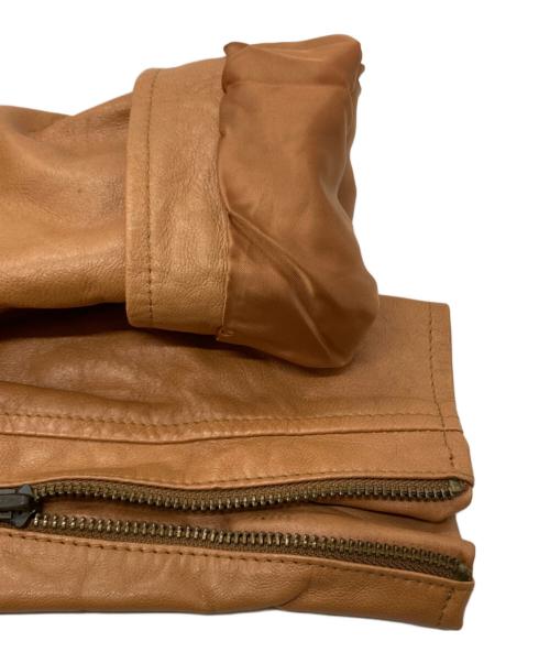 POLO RALPH LAUREN（ポロ・ラルフローレン）POLO RALPH LAUREN (ポロ・ラルフローレン) ラムスキンレザージャケット/Lambskin leather jacket ベージュ サイズ:XSの古着・服飾アイテム