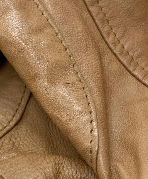 POLO RALPH LAUREN（ポロ・ラルフローレン）POLO RALPH LAUREN (ポロ・ラルフローレン) ラムスキンレザージャケット/Lambskin leather jacket ベージュ サイズ:XSの古着・服飾アイテム