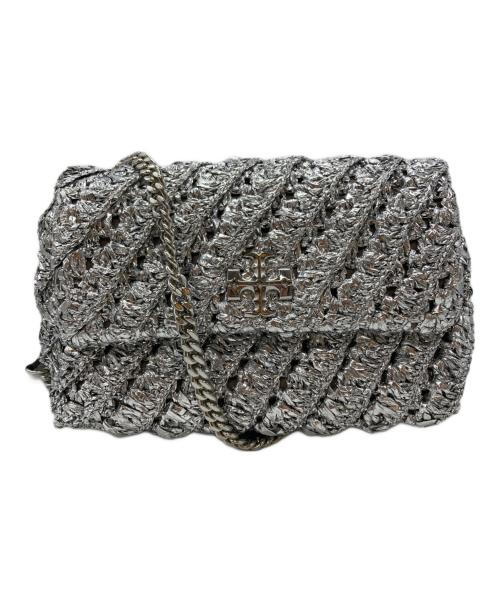 TORY BURCH（トリーバーチ）TORY BURCH (トリーバーチ) Kira Woven Mini Flap/キラ織りミニフラップ シルバー サイズ:不明の古着・服飾アイテム
