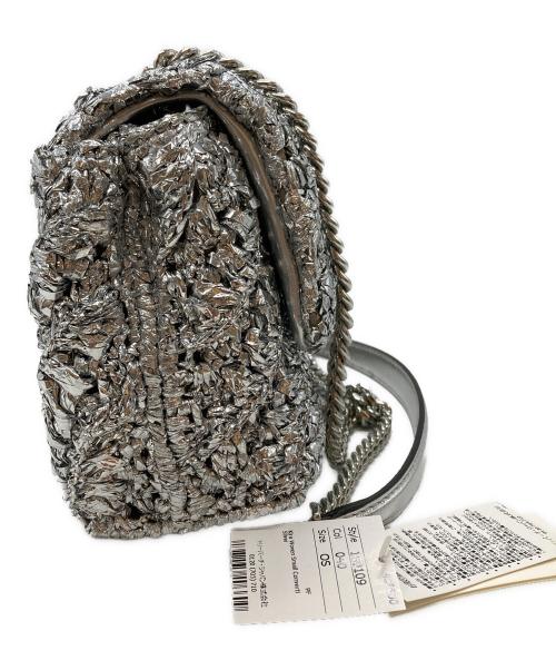 TORY BURCH（トリーバーチ）TORY BURCH (トリーバーチ) Kira Woven Mini Flap/キラ織りミニフラップ シルバー サイズ:不明の古着・服飾アイテム