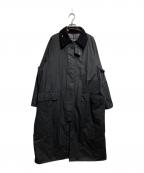 Barbourバブアー）の古着「OS WAX BURGHLEY オイルドコート/OS WAX BURGHLEY Waxed Coat」｜ブラック