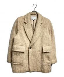 HYKE（ハイク）の古着「モヘアショートコート/Short mohair coat」｜ベージュ