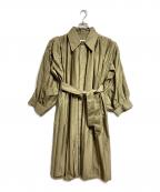 MM6 Maison Margielaエムエムシックスメゾンマルジェラ）の古着「プリーツトレンチコート/Pleated trench coat」｜カーキ