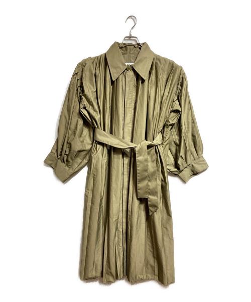 MM6 Maison Margiela（エムエムシックスメゾンマルジェラ）MM6 Maison Margiela (エムエムシックスメゾンマルジェラ) プリーツトレンチコート/Pleated trench coat カーキ サイズ:38の古着・服飾アイテム