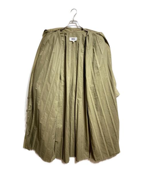MM6 Maison Margiela（エムエムシックスメゾンマルジェラ）MM6 Maison Margiela (エムエムシックスメゾンマルジェラ) プリーツトレンチコート/Pleated trench coat カーキ サイズ:38の古着・服飾アイテム