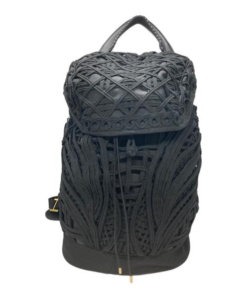 Mame Kurogouchi（マメクロゴウチ）mame kurogouchi (マメクロゴウチ) コード刺繍バックパック/Cording Embroidery Backpack ブラックの古着・服飾アイテム