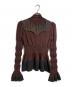 FETICO（フェティコ）の古着「STRIPE KNIT PEPLUM SWEATER/ストライプニットペプラムセーター」｜ブラウン