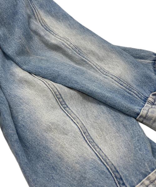 MM6 Maison Margiela（エムエムシックスメゾンマルジェラ）MM6 Maison Margiela (エムエムシックスメゾンマルジェラ) ユーズド加工ロングデニムシャツ/Distressed long denim shirt インディゴ サイズ:38の古着・服飾アイテム