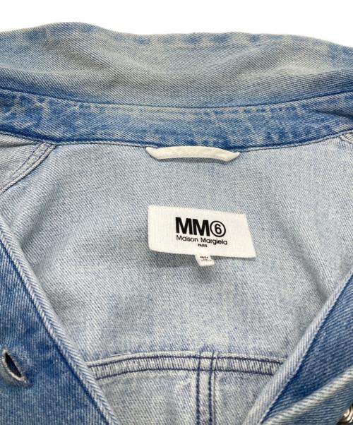 MM6 Maison Margiela（エムエムシックスメゾンマルジェラ）MM6 Maison Margiela (エムエムシックスメゾンマルジェラ) ユーズド加工ロングデニムシャツ/Distressed long denim shirt インディゴ サイズ:38の古着・服飾アイテム