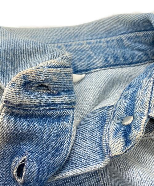 MM6 Maison Margiela（エムエムシックスメゾンマルジェラ）MM6 Maison Margiela (エムエムシックスメゾンマルジェラ) ユーズド加工ロングデニムシャツ/Distressed long denim shirt インディゴ サイズ:38の古着・服飾アイテム