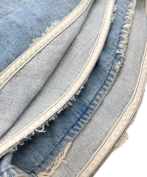 MM6 Maison Margiela（エムエムシックスメゾンマルジェラ）MM6 Maison Margiela (エムエムシックスメゾンマルジェラ) ユーズド加工ロングデニムシャツ/Distressed long denim shirt インディゴ サイズ:38の古着・服飾アイテム