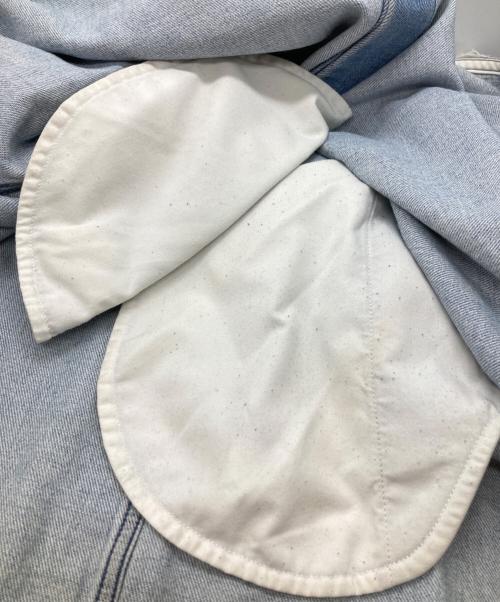 MM6 Maison Margiela（エムエムシックスメゾンマルジェラ）MM6 Maison Margiela (エムエムシックスメゾンマルジェラ) ユーズド加工ロングデニムシャツ/Distressed long denim shirt インディゴ サイズ:38の古着・服飾アイテム