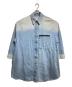 MM6 Maison Margiela（エムエムシックスメゾンマルジェラ）の古着「ユーズド加工ロングデニムシャツ/Distressed long denim shirt」｜インディゴ