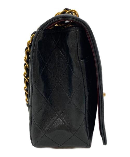 CHANEL（シャネル）CHANEL (シャネル) ラムスキン フルプラップ ターンロック ダブルチェーンショルダーバッグ ブラックの古着・服飾アイテム