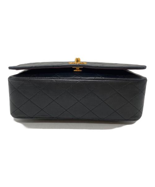 CHANEL（シャネル）CHANEL (シャネル) ラムスキン フルプラップ ターンロック ダブルチェーンショルダーバッグ ブラックの古着・服飾アイテム