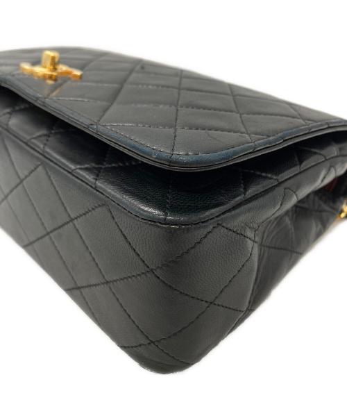 CHANEL（シャネル）CHANEL (シャネル) ラムスキン フルプラップ ターンロック ダブルチェーンショルダーバッグ ブラックの古着・服飾アイテム